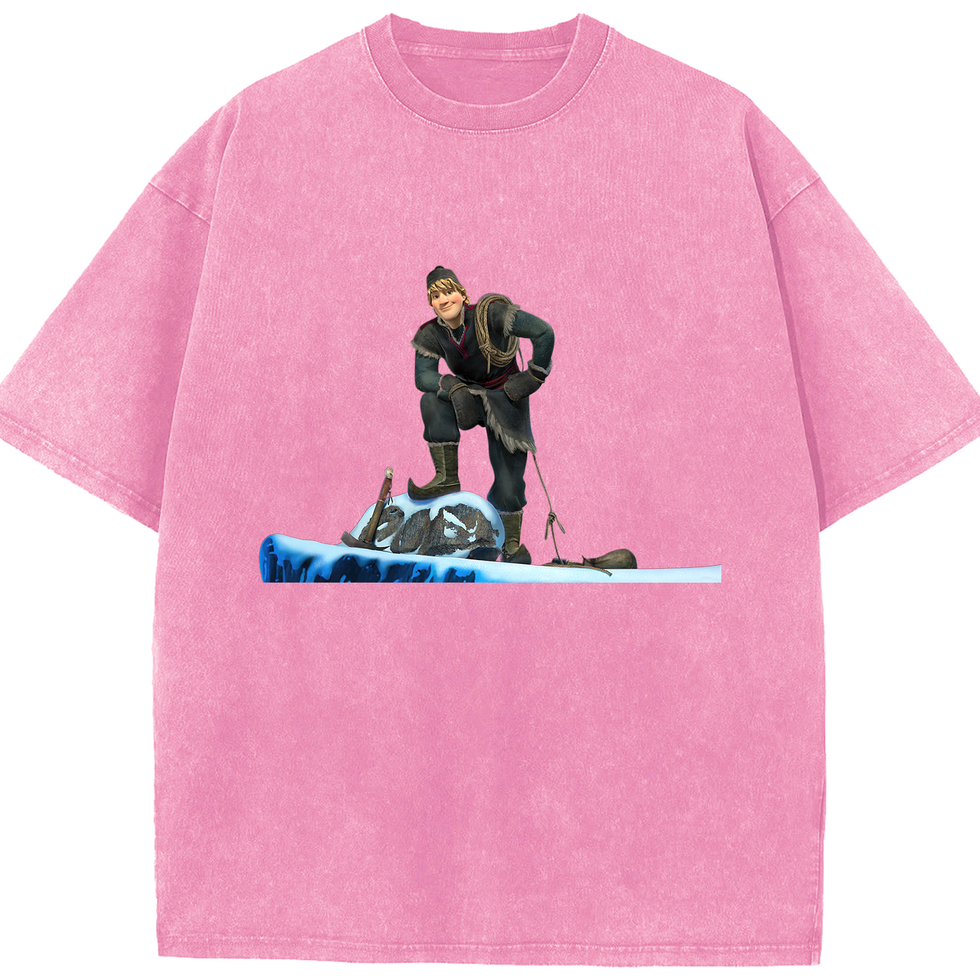 （画像用） アナと雪の女王 アンナ エルサ Frozen Anna Elsa 綿100% ヴィンテージ風 半袖Tシャツ（フロントプリント）